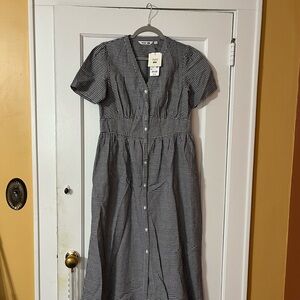 NEW UNIQLO LINEN GINGHAM DRESS SIZE M
